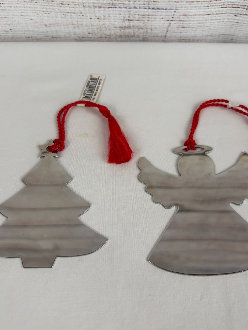 2 Things Remembered Christmas Ornaments Tree Angel Silver Plated Flat
